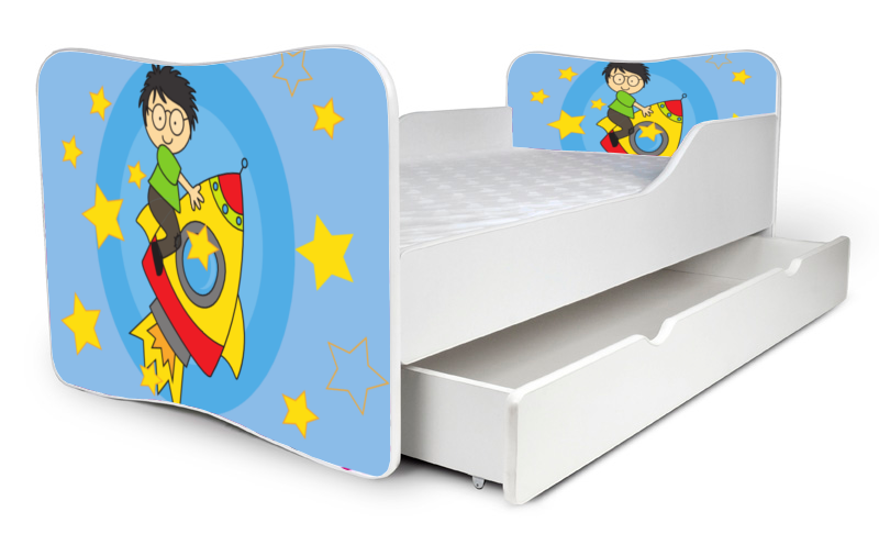 Detská posteľ Raketa + šuflík